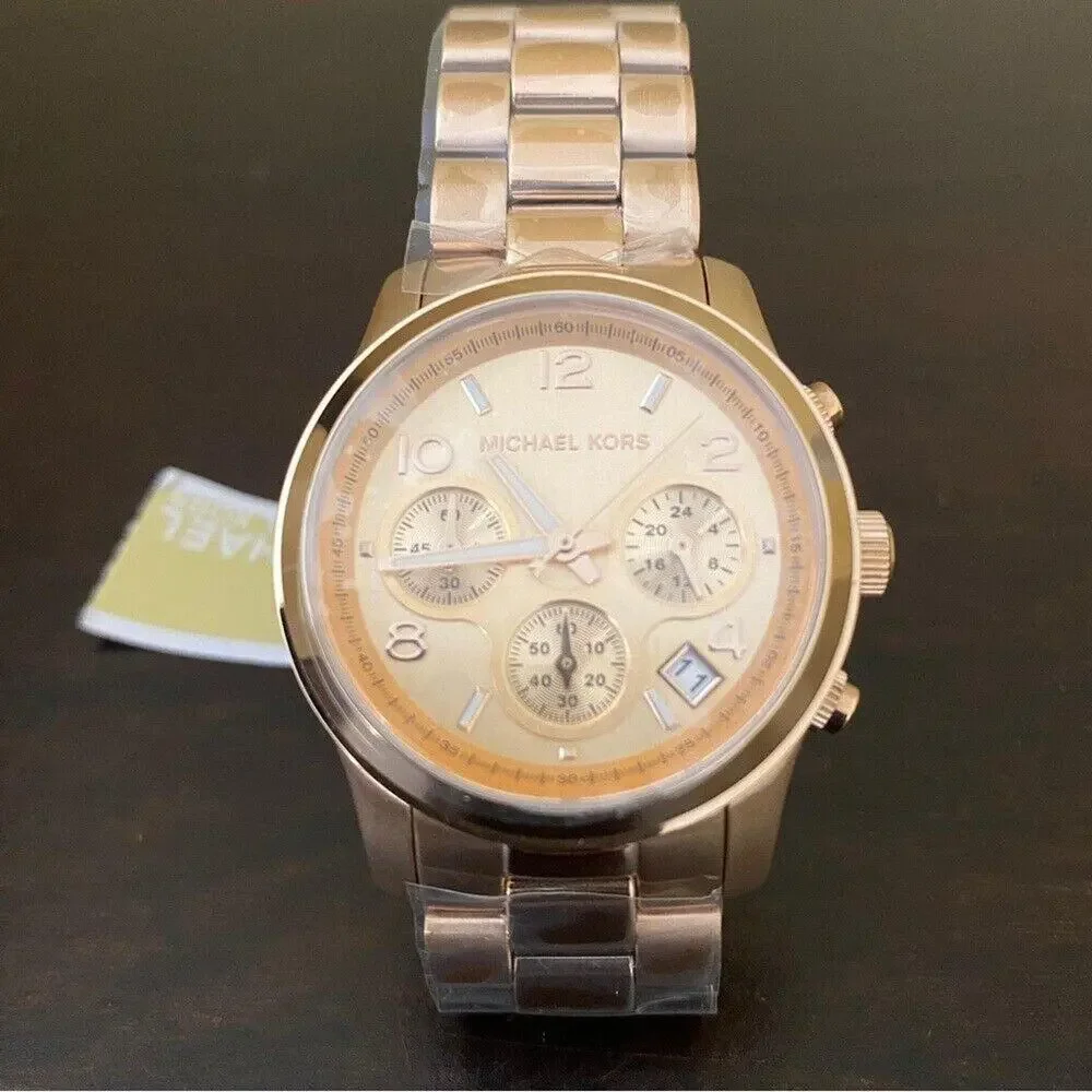 NEW Michael Kors Runway Chronograph‎ Watch 38mm Rose Gold - 100M Water Resistant - Picture 2 of 7
